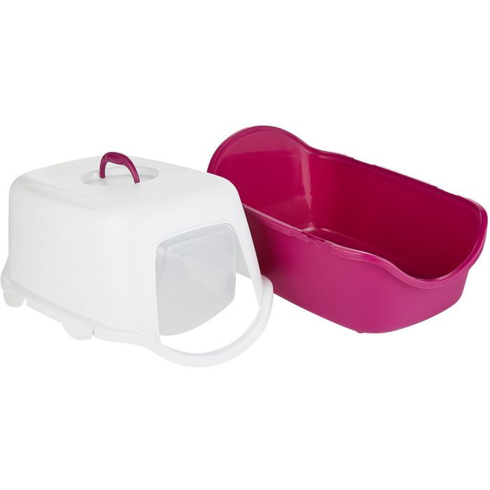 Bac a litiere TRIXIE Vico - Couvercle - 40 × 40 × 56 cm - Baie et blanc