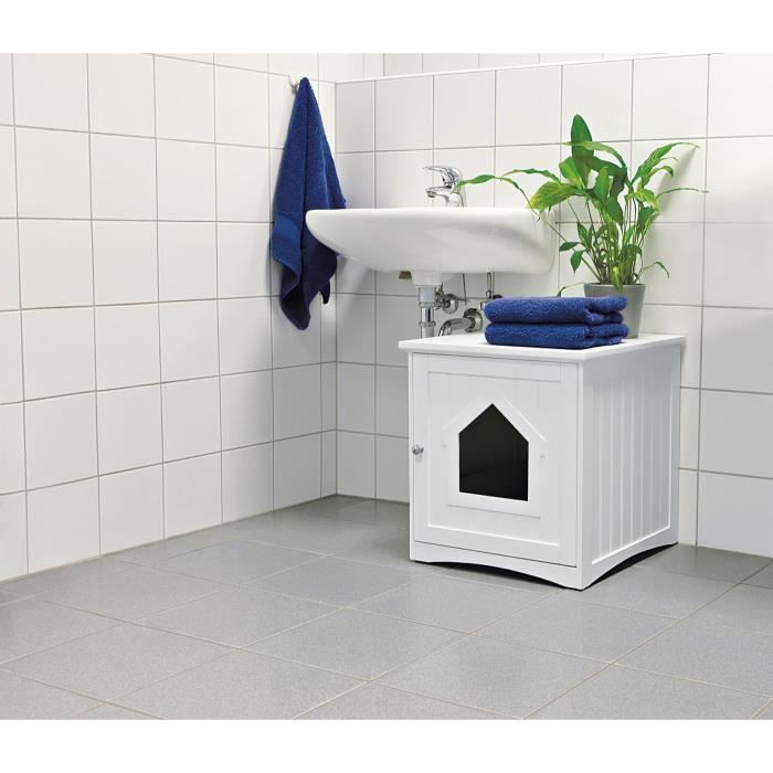 Cabine de toilette - TRIXIE - 49 x 51 x 51 cm - Blanc