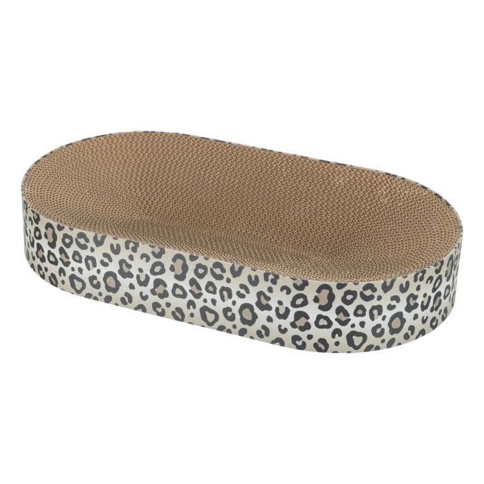 Lit griffoir - TRIXIE - LEO - Carton - 63 x 10 x 35 cm - Creme imprimé léopard