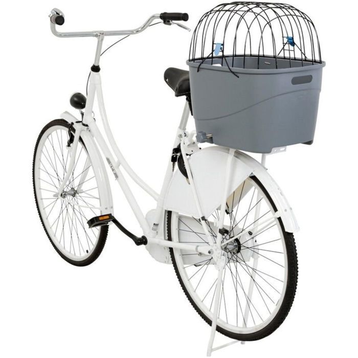 TRIXIE Panier pour porte-bagages en plastique et métal - 36 x 47 x 46 cm - Gris - Pour chien