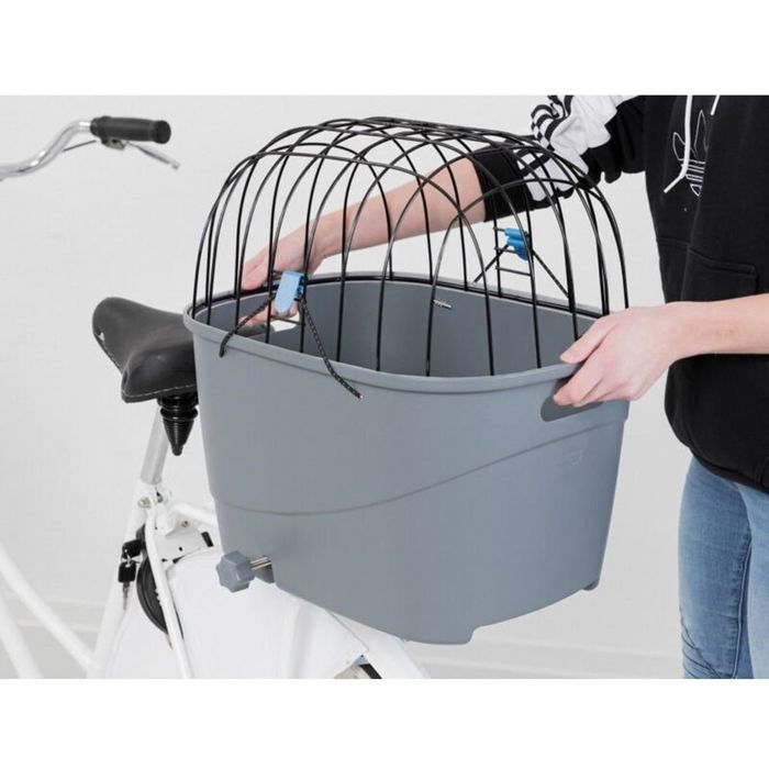TRIXIE Panier pour porte-bagages en plastique et métal - 36 x 47 x 46 cm - Gris - Pour chien
