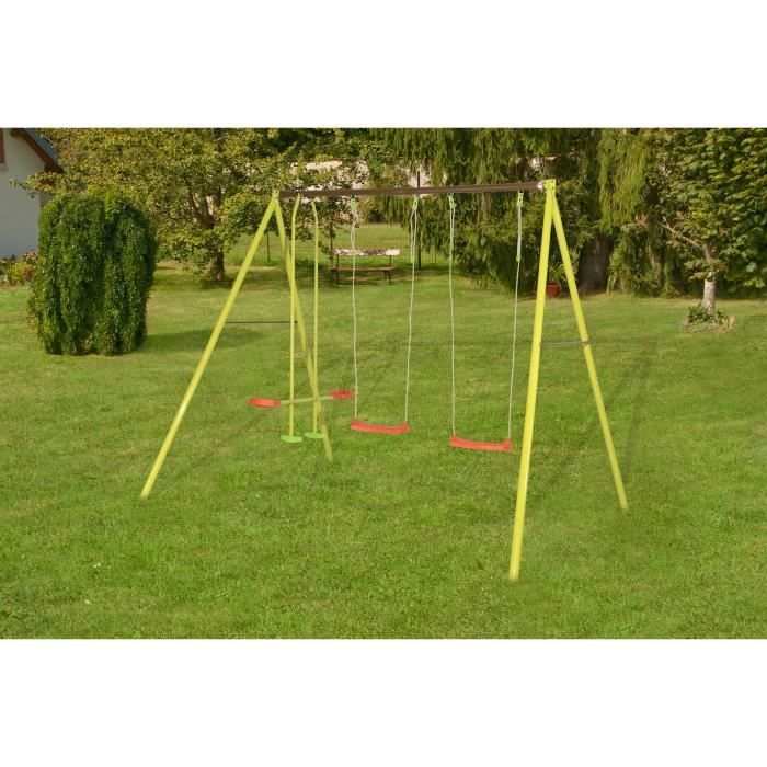 Portique mÈtal - 2,20m - 2 balanÁoires et 1 face a face - ELIROU TRIGANO
