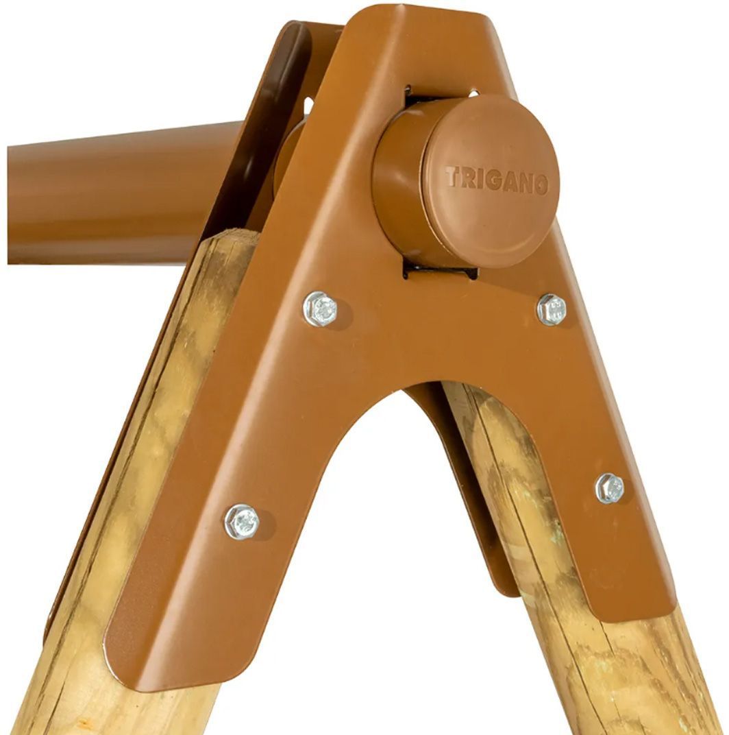 Portique bois et métal - 1,90m - 2 balançoires et 1 échelle - PIKI TRIGANO