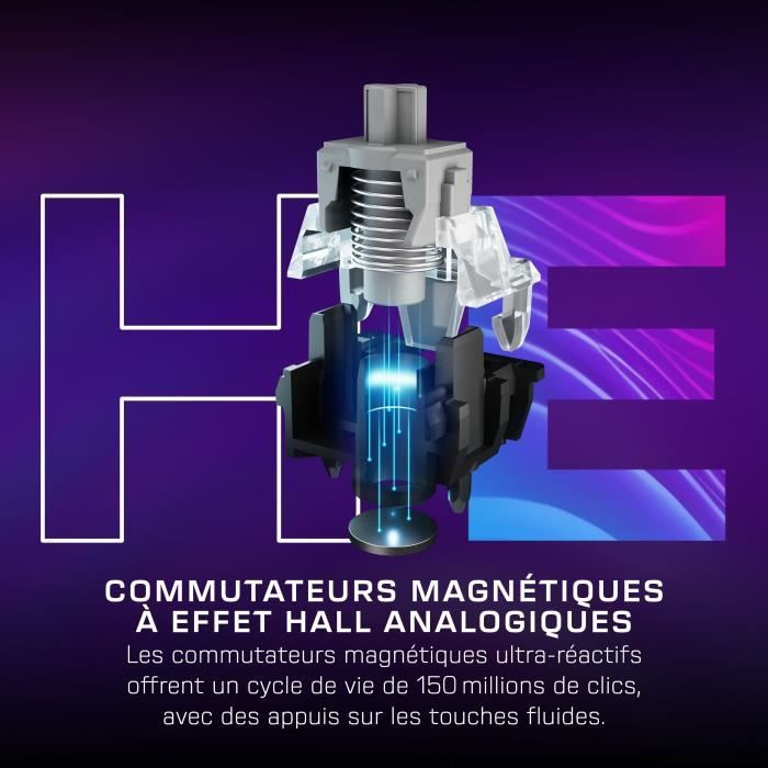 Clavier gaming RGB mÈcanique magnÈtique - TURTLE BEACH - Vulcan II TKL Pro - Noir