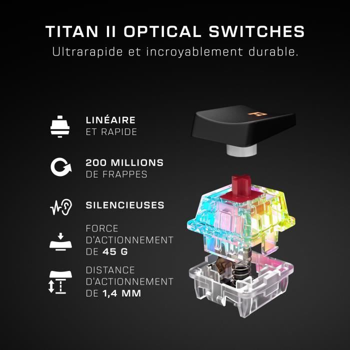 Clavier gaming optique et mécanique filaire Turtle Beach - Vulcan II Mini - Noir