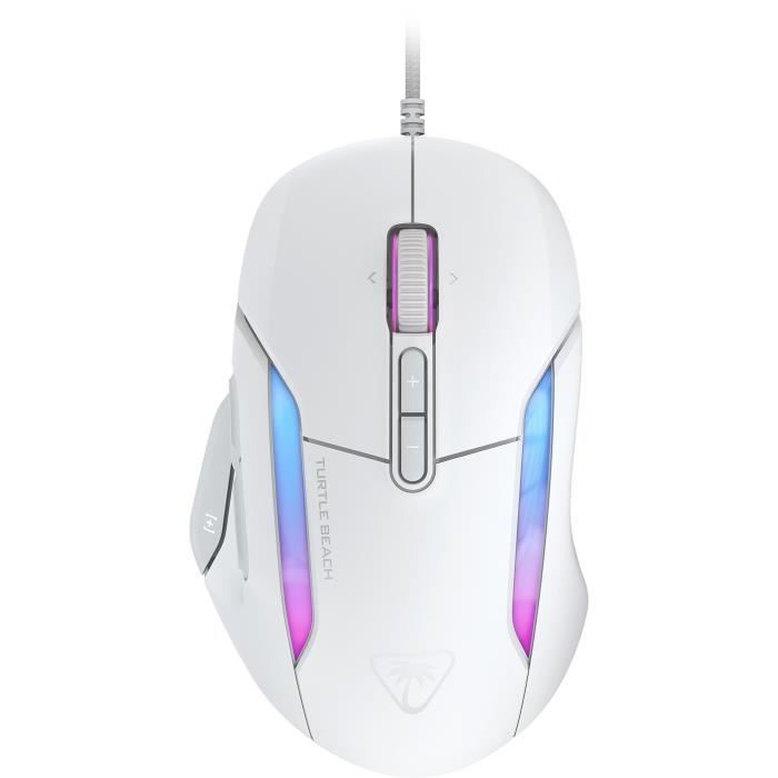 Souris gaming filaire - Turtle Beach Koneô II - Ultra lÈgere - Blanc, 26 000 DPI, 23 fonctions personnalisables