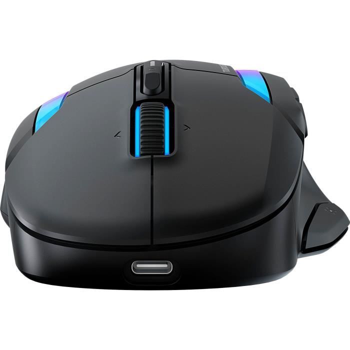 Souris gaming sans fil - Turtle Beach Kone II Air - Ergonomique - Noir, Bluetooth, 26 000 DPI, molette 4D