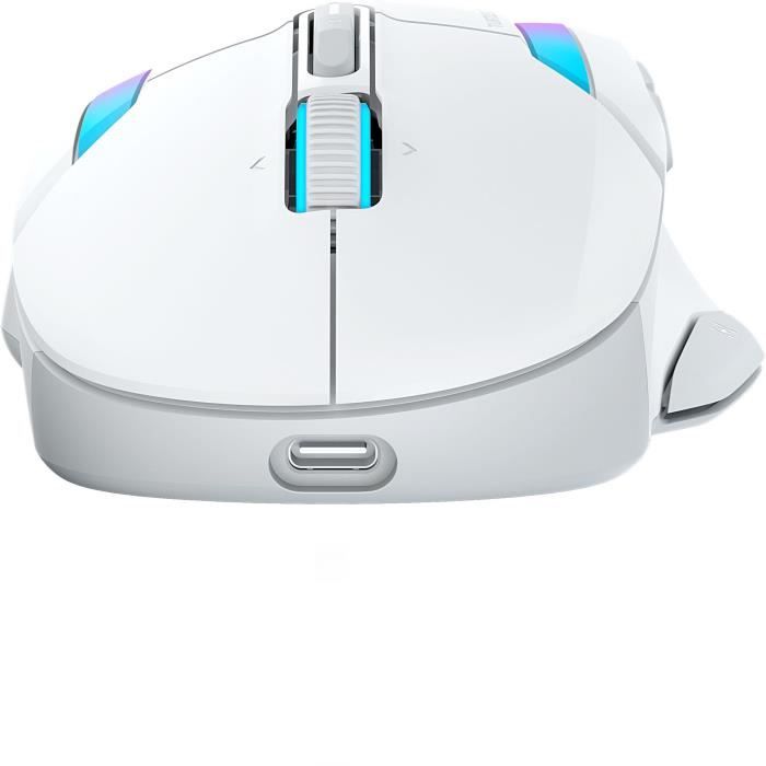 Souris gaming sans fil - Turtle Beach Koneô II Air - Ergonomique - Blanc, Bluetooth, 26 000 DPI, molette 4D