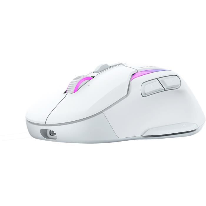 Souris gaming sans fil - Turtle Beach Koneô II Air - Ergonomique - Blanc, Bluetooth, 26 000 DPI, molette 4D