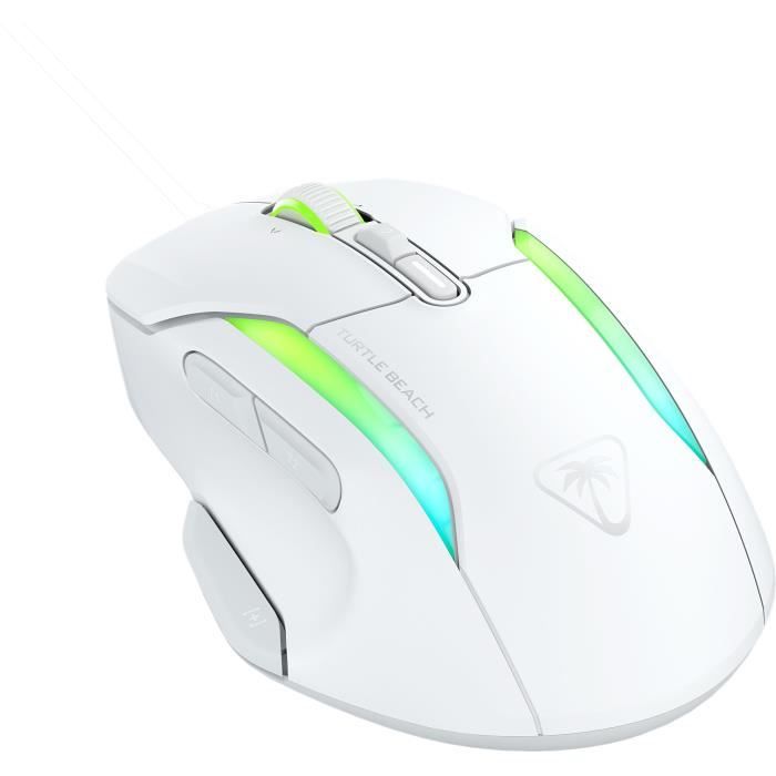 Souris gaming sans fil - Turtle Beach Koneô II Air - Ergonomique - Blanc, Bluetooth, 26 000 DPI, molette 4D