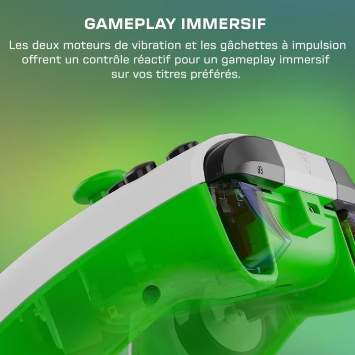 Manette de jeu - Xbox Series X|S, Xbox One et PC - Rematch Core - RGB - Filaire - Blanc / Vert - TURTLE BEACH