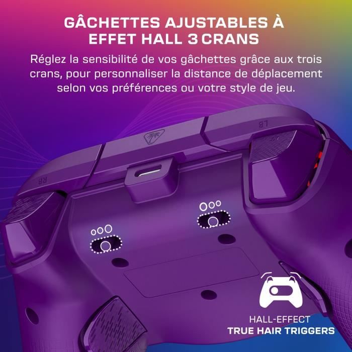 Manette de jeu - Xbox Series X|S, Xbox One et PC - Afterglow Wave - RGB - Filaire - Violet - TURTLE BEACH