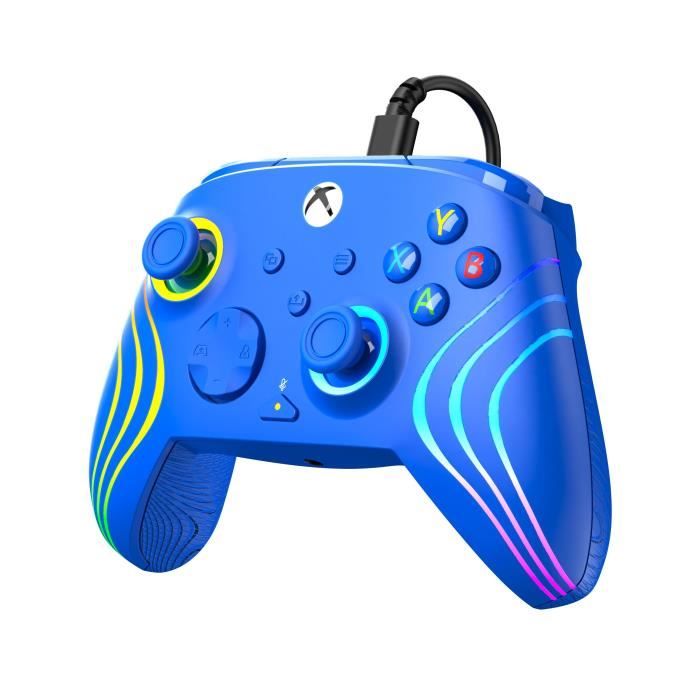 Manette de jeu - Xbox Series X|S, Xbox One et PC - Afterglow Wave - RGB - Filaire - Bleu - TURTLE BEACH
