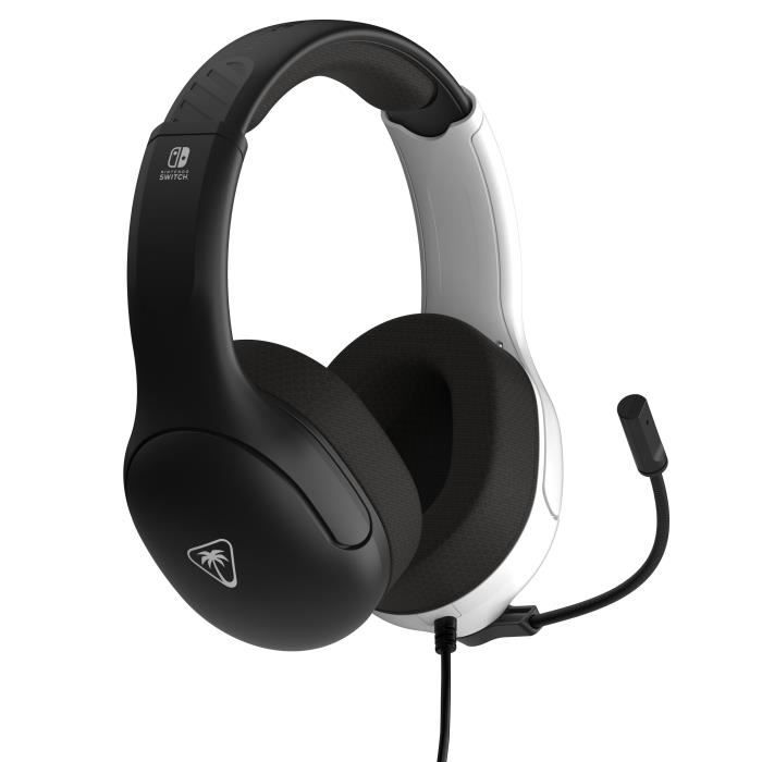 Casque gaming filaire - TURTLE BEACH - TBS-8003-05 - Airlite Fit - Sous licence officielle Nintendo pour Switch 2 - Noir & Blanc