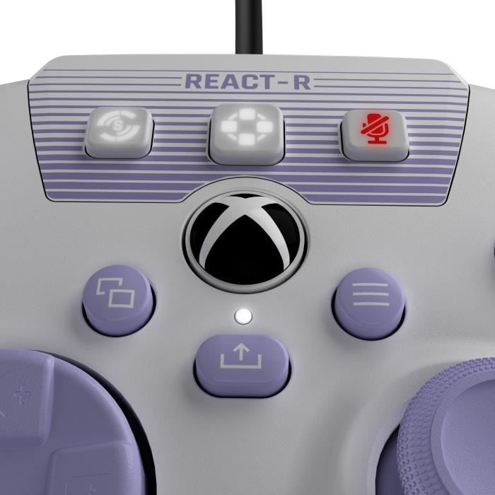 Manette de jeu PC/XBOX - REACT-R - Filaire - Blanc et violet