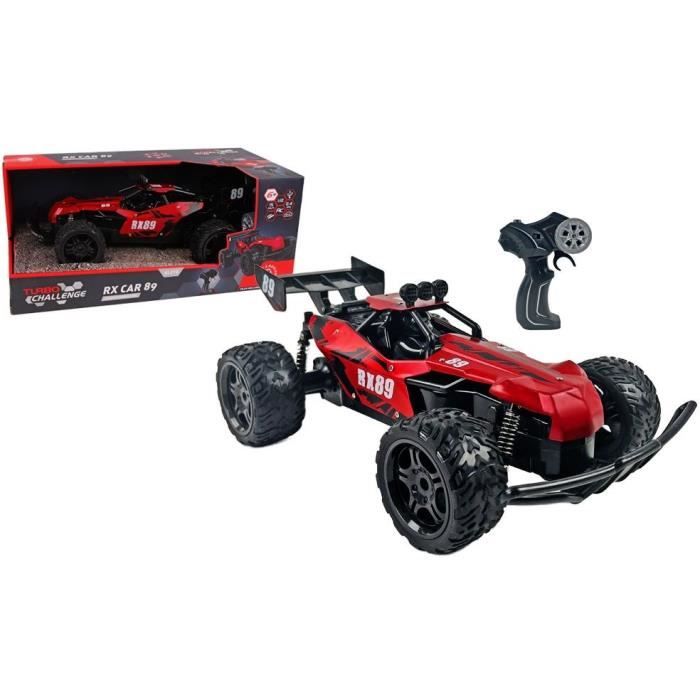 Voiture Télécommandée - TURBO CHALLENGE - RX Car 89 093721 - Rouge - 1/12 - Batterie Rechargeable et Piles incluses - Métal