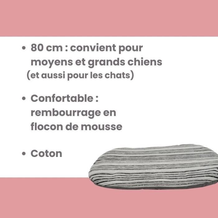 Couchage pour chien - TYROL - Coussin Oval Toronto - 80 x 48 x 3 cm