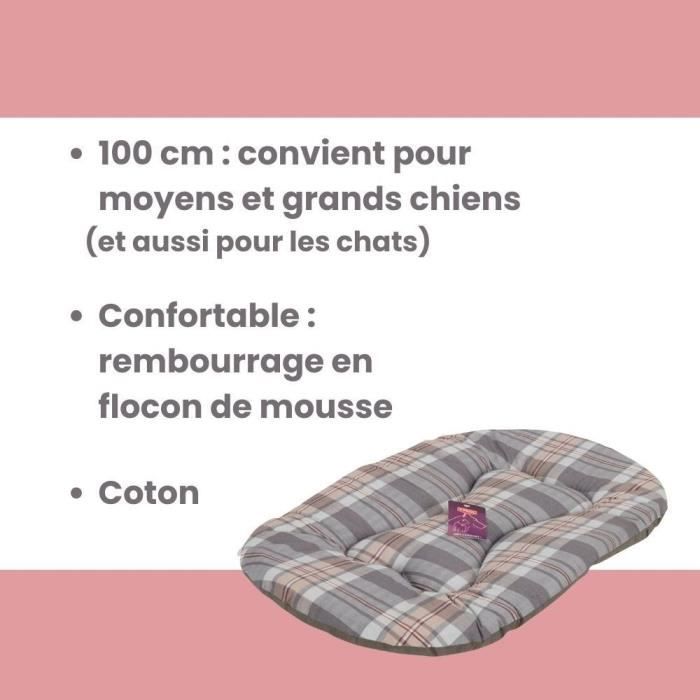 Couchage pour chien - TYROL - Coussin Oval Toronto - 100 x 60 x 3 cm