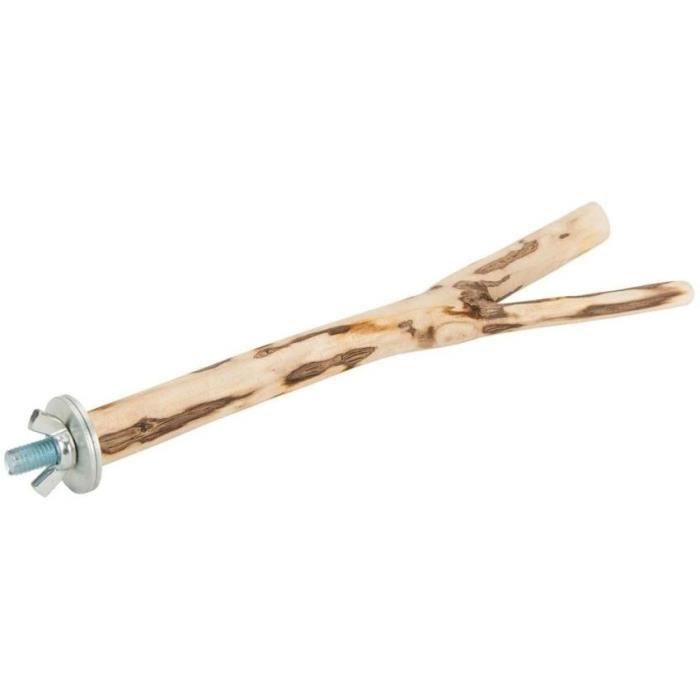 Accessoire oiseau - TYROL - Perchoir branche - Taille L 30cm - Bois naturel