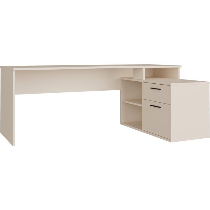 Bureau d'angle - TEZAUR - Beige - 200 x 121,8 x 75,7 cm
