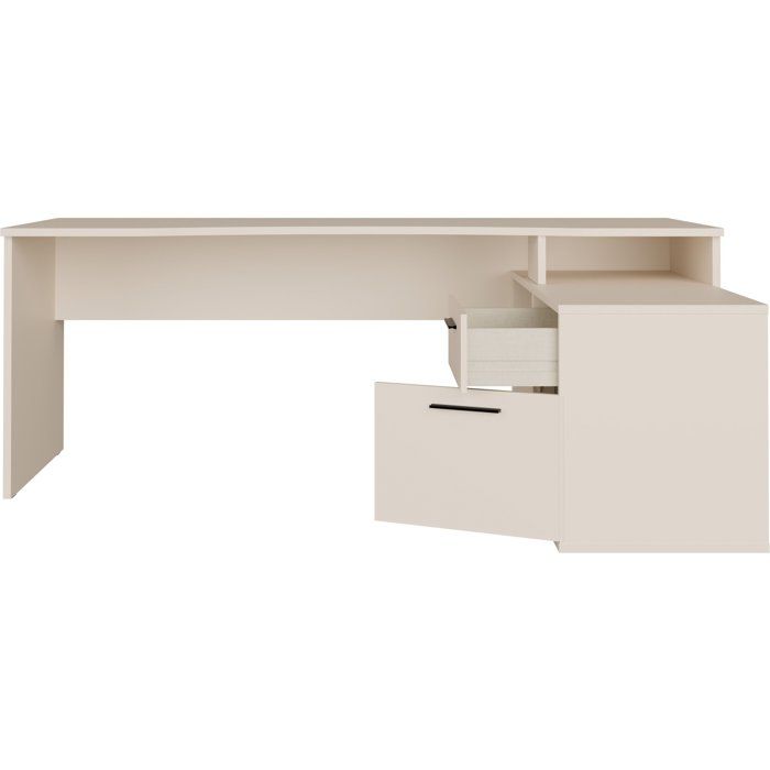 Bureau d'angle - TEZAUR - Beige - 200 x 121,8 x 75,7 cm