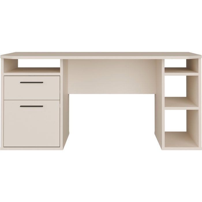 Bureau d'angle - TEZAUR - Beige - 160 x 72 x 75,7 cm