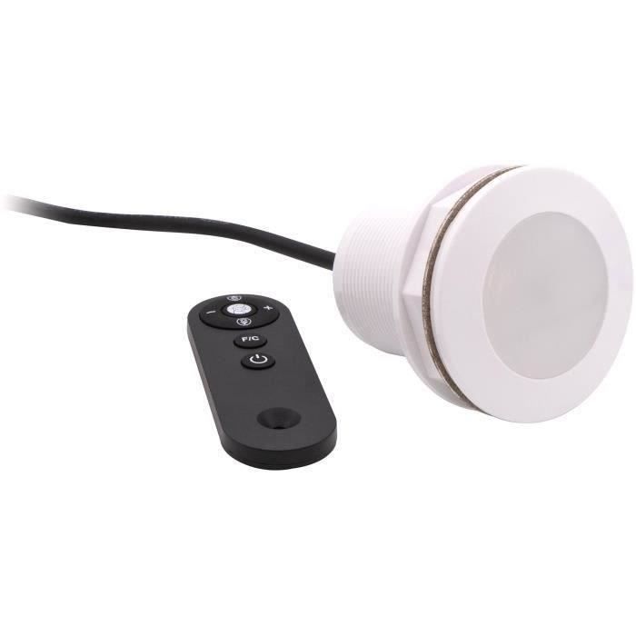 Spot LED blanc et couleur UBBINK pour piscines - livré avec transfo et télécommande
