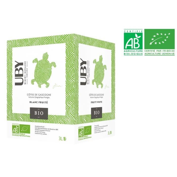 BIB UBY CÙtes de Gascogne - Vin blanc du Sud Ouest - 3L
