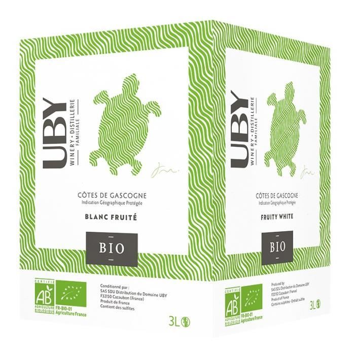 BIB UBY CÙtes de Gascogne - Vin blanc du Sud Ouest - 3L
