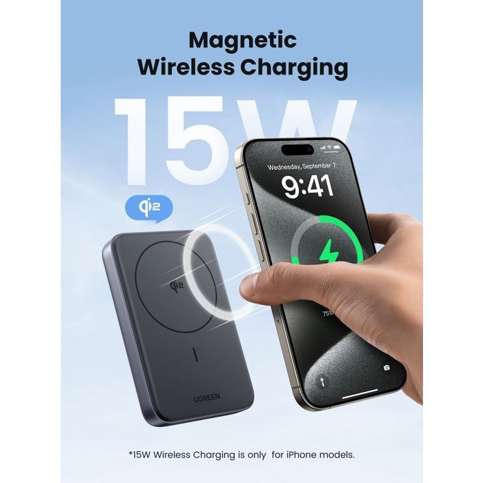 Batterie externe Qi - UGREEN - 10,000 mAh - 30W - Noir