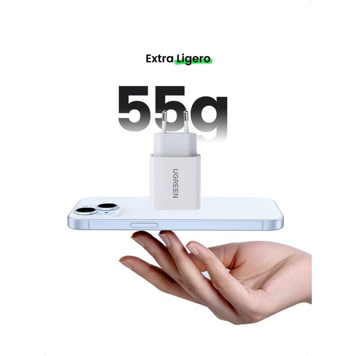 Chargeur secteur - UGREEN - 1 Port USB-C - 20W - Blanc