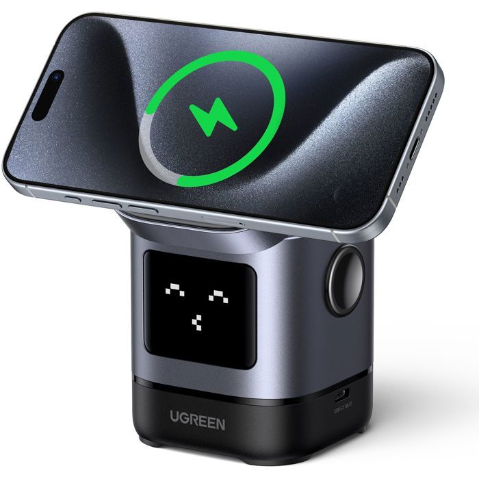 Station de charge 2 en 1 - UGREEN - Robot - Qi2 - Noir