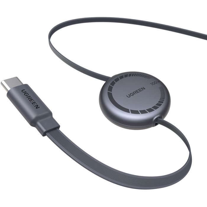 Câble USB-C - UGREEN - Câble rétractable USB-C vers USB-C PD - 100W - 1 m - Noir