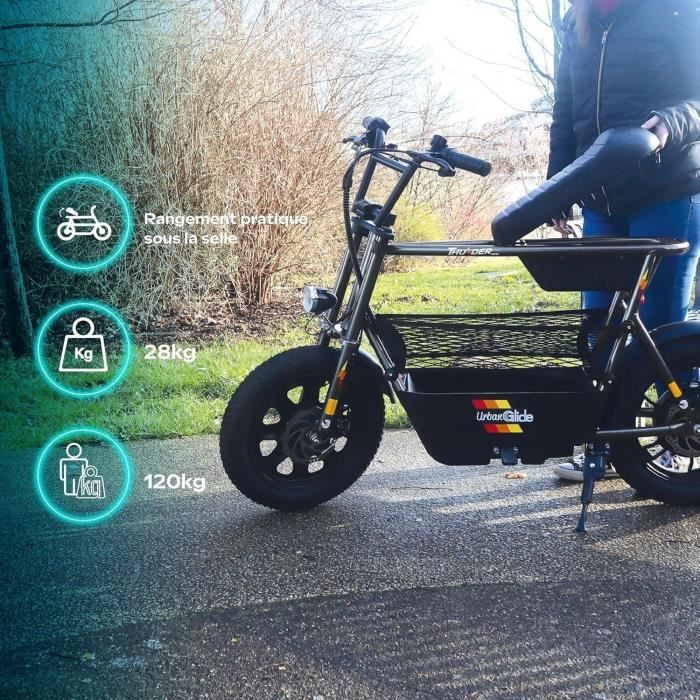 Draisienne Électrique - URBANGLIDE - Thunder 160 - Autonomie 30 km - Vitesse 25 km/h - Gris