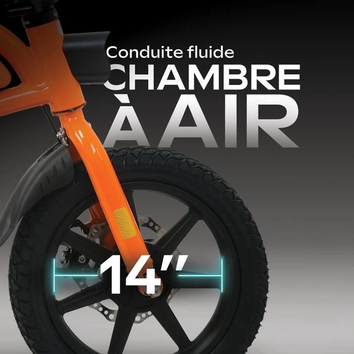 Draisienne Èlectrique - URBANGLIDE - BIKE 140 ORANGE - 36V - 350W - Pneus 14 - Autonomie 18KM - Vitesse max 25KM/h