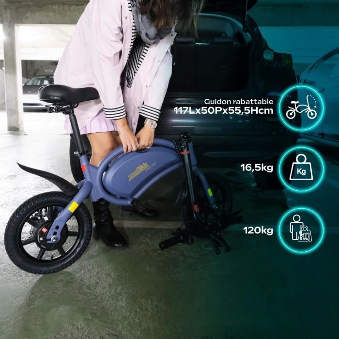 Draisienne électrique - URBANGLIDE - BIKE 140 BLUE - 36V - 350W - Pneus 14 - Autonomie 18KM - Vitesse max 25KM/h