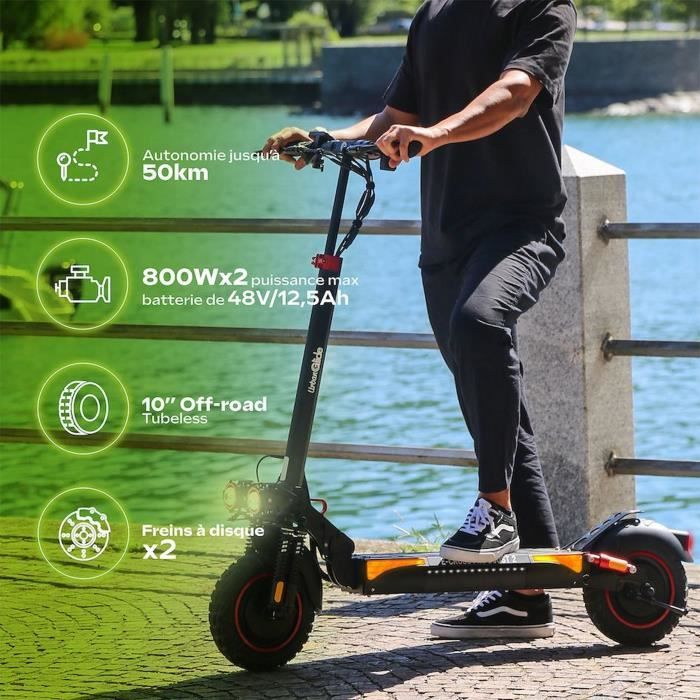 Trottinette électrique tout terrain - URBANGLIDE - ECROSS PRO BOOST 2 - 10 - 48V - 1600 W Double moteur - 13Ah - Autonomie 50KM