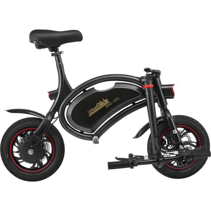 Draisienne Èlectrique - URBANGLIDE - BIKE 120S - 350 W - 12'' - Adulte - Pliable - Noir