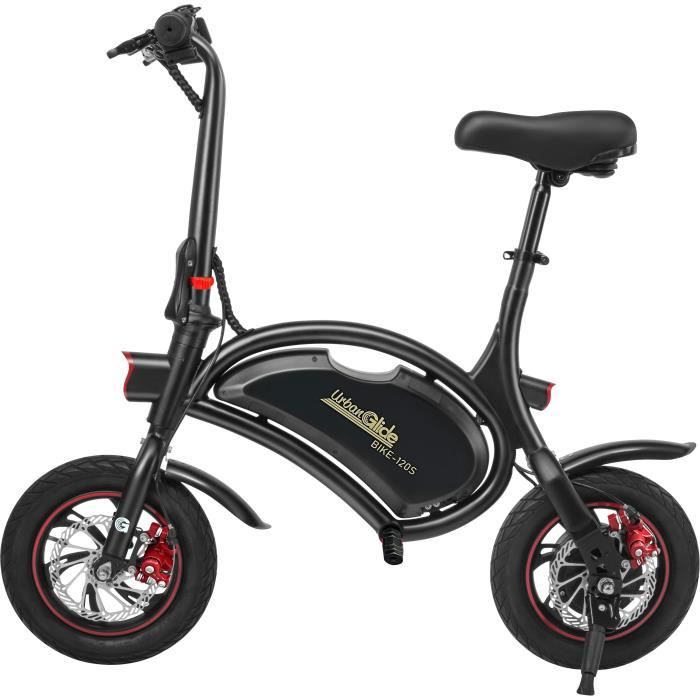 Draisienne Èlectrique - URBANGLIDE - BIKE 120S - 350 W - 12'' - Adulte - Pliable - Noir