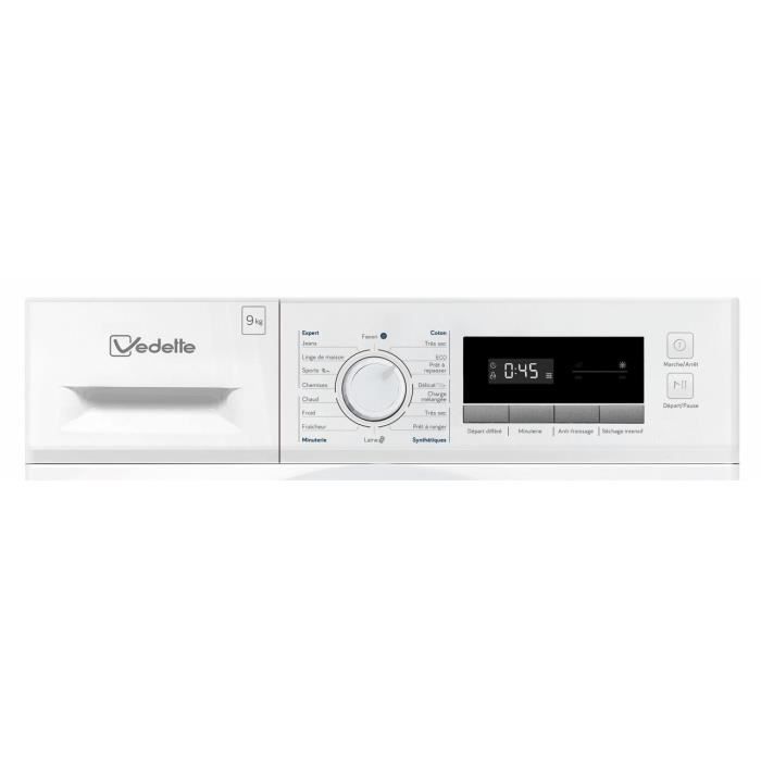 Seche-linge pompe a chaleur VEDETTE SFV594H - 9 kg - L60cm - Classe D - Blanc