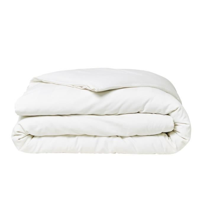 Parrure de lit TODAY Prestige - 240 x 260 cm - 2 personnes - 100% Satin de coton - Craie