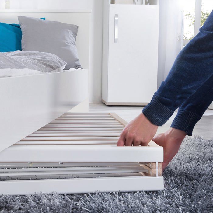 Lit bébé pliant - 60 x 120 cm - ROBA - FOLD UP - Roulettes - Blanc