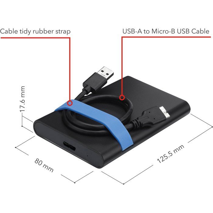 Boitier externe - VERBATIM - Store'N'Go USB 3.2 - SATA - 2,5 - Noir