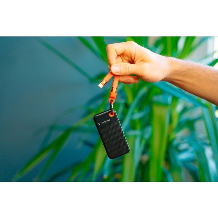 Disque SSD externe - VERBATIM - Pocket - 2 To - Noir / Orange