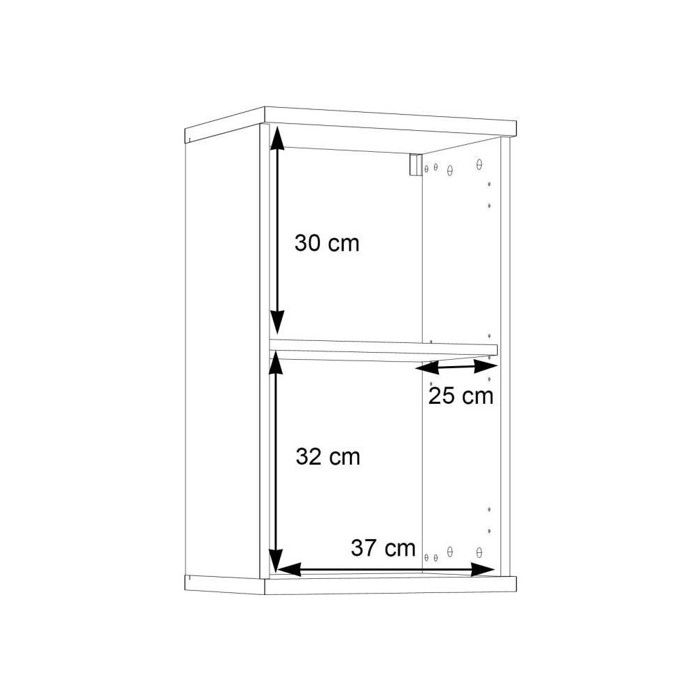 Armoire de salle de bain a suspendre - Décor Blanc et chene - 1 porte - H68,8 x P29 x L40,2 cm - VERIS