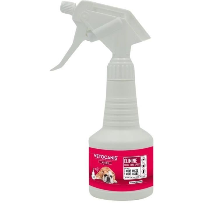 Spray Fipronil anti-puces et tiques - VETOCANIS - 2,5 mg pour Chats et Chiens - 250 ml