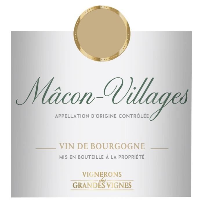 Vignerons des Grandes Vignes 2023 Mâcon-Villages - Vin blanc de Bourgogne