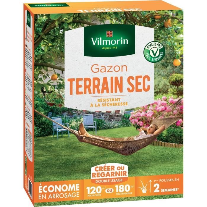 VILMORIN Semences de gazon rustique pour terrain sec - 3 kg