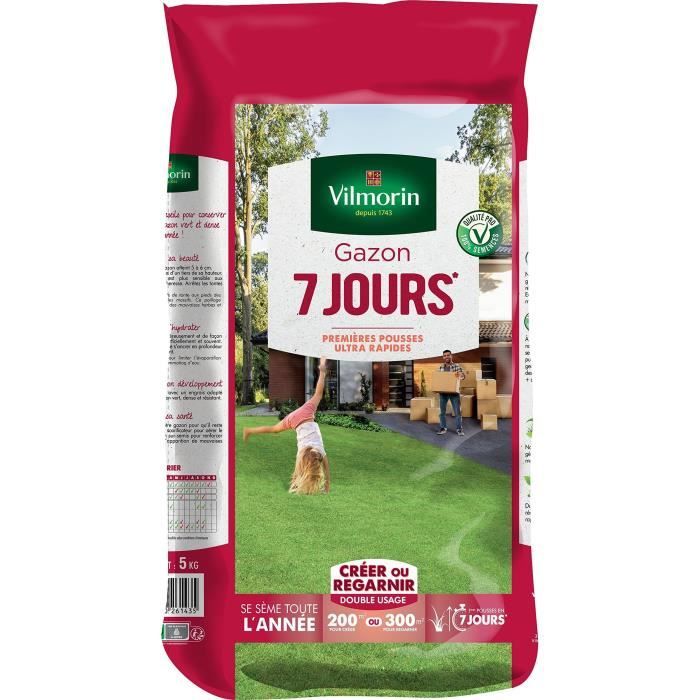 VILMORIN Semences de gazon 7 jours - 5 kg