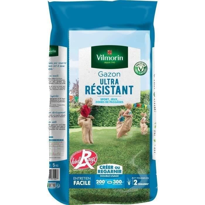 VILMORIN Semences de gazon ultra-résistant Label Rouge - 5 kg